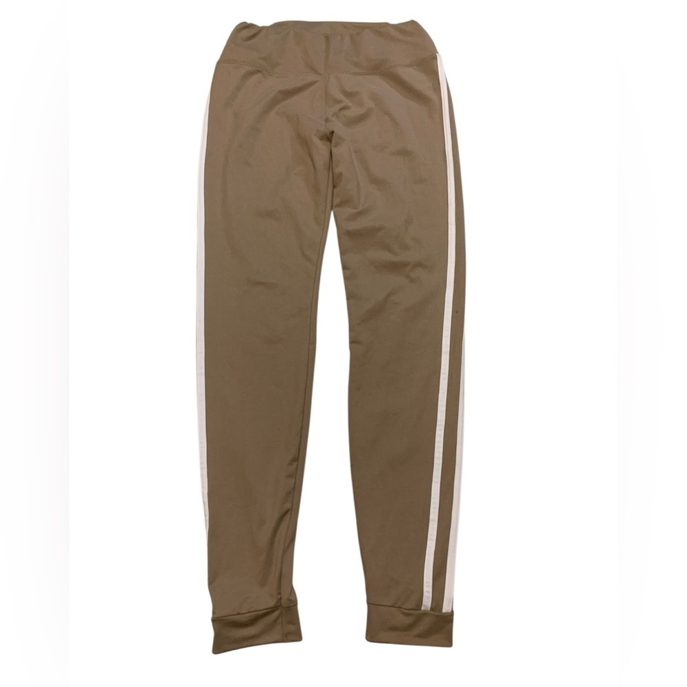 Fashion Nova Tan/Khaki Striped Athleisure Track Pants - Size M
